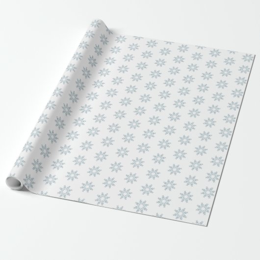 Light Blue Snowflake gift Cadeaupapier (Uitgerold)