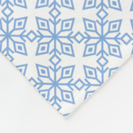 Light Blue Snowflake Pattern Fleece Blanket Deken (Hoek)