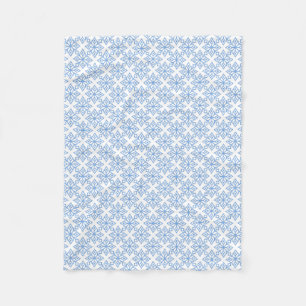 Light Blue Snowflake Pattern Fleece Blanket Deken