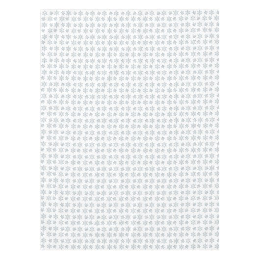 Light Blue Snowflake Pattern op White Tafelkleed (Voorkant)