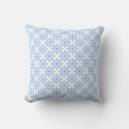 Light Blue Snowflake Pattern Square Pillow Kussen
