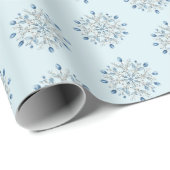 Light Blue Snowflakes Christmas Cadeaupapier (Rol Hoek)