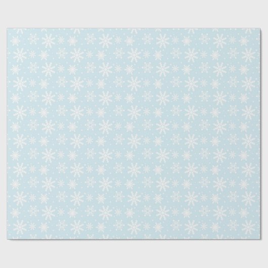  Light Blue Snowflakes kerstfeestdag Cadeaupapier (Vlak)