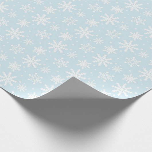  Light Blue Snowflakes kerstfeestdag Cadeaupapier (Hoek)