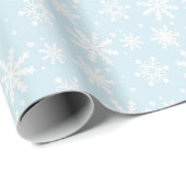 Light Blue Snowflakes kerstfeestdag Cadeaupapier (Rol Hoek)