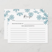 Light Blue Snowflakes Wedding Recipcard Briefkaart (Voorkant / Achterkant)
