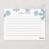 Light Blue Snowflakes Wedding Recipcard Briefkaart (Achterkant)