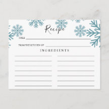 Light Blue Snowflakes Wedding Recipcard