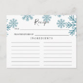Light Blue Snowflakes Wedding Recipcard Briefkaart (Voorkant)