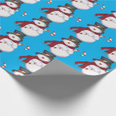 Light Blue Snowman Wrapping Paper Cadeaupapier (Hoek)