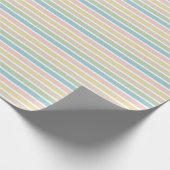 Light Blue Soft Green Blush Pink Striptern Cadeaupapier (Hoek)