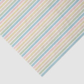 Light Blue Soft Green Blush Pink Striptern Tissuepapier (Detail)