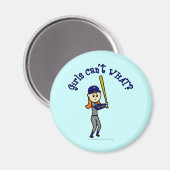 Light Blue Softball Magneet (Voorkant / Achterkant)