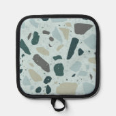 Light Blue Square Abstract Potholder Pannenlap (Voorkant)