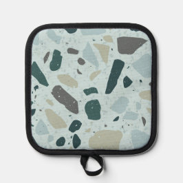 Light Blue Square Abstract Potholder Pannenlap