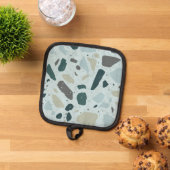 Light Blue Square Abstract Potholder Pannenlap (Top down)