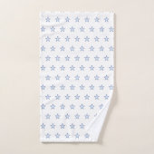 Light Blue Star Pattern op Navy Blue & White Bad Handdoek (Handdoek)