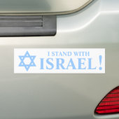 Light Blue Star van David Pro Ik sta bij Israël Bumpersticker (Op auto)
