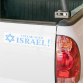 Light Blue Star van David Pro Ik sta bij Israël Bumpersticker (Op Truck)