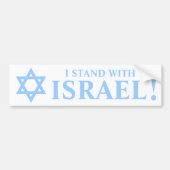 Light Blue Star van David Pro Ik sta bij Israël Bumpersticker (Voorkant)