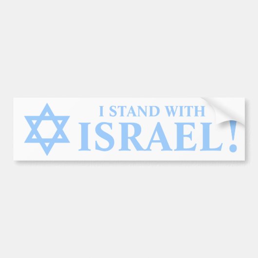 Light Blue Star van David Pro Ik sta bij Israël Bumpersticker (Voorkant)