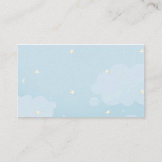 Light Blue Starry Sky Diaper Raffle Card Tickets Informatiekaartje (Achterkant)