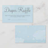 Light Blue Starry Sky Diaper Raffle Card Tickets Informatiekaartje (Voorkant / Achterkant)