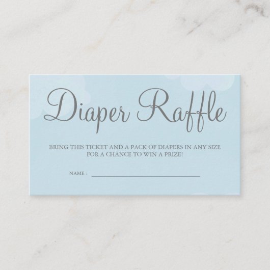 Light Blue Starry Sky Diaper Raffle Card Tickets Informatiekaartje (Voorkant)