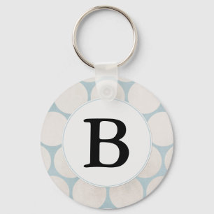 Light Blue Stippen Monogram Sleutelhanger
