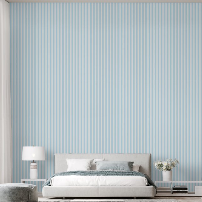 Light Blue Striped Behang (Slaapkamer)