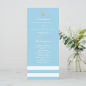 Light Blue Striped Nautical Program Rack-Kaarten Programmakaart (Staand voorkant)