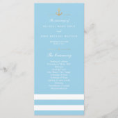 Light Blue Striped Nautical Program Rack-Kaarten Programmakaart (Voorkant)