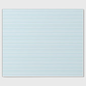 Light Blue Striped Patroon Cadeaupapier (Vlak)