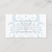 Light Blue Subtle Damask Visitekaartje (Achterkant)
