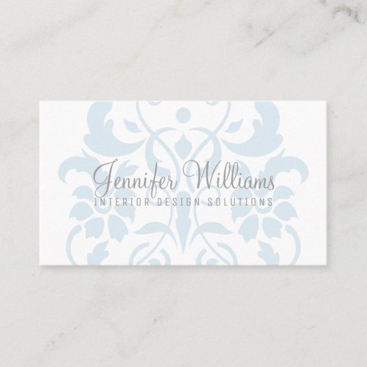 Light Blue Subtle Damask Visitekaartje (Voorkant)