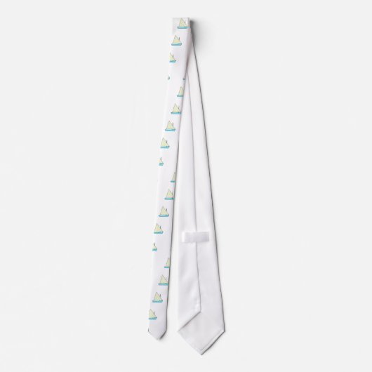 Light Blue Sunfish Sailboat Illustration Stropdas (Achterkant)