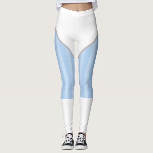 Light Blue Super Hero Halloween Costume Leggings (Voorkant)