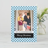 Light Blue Sweet Polka Dot Holiday Foto Flat Kaart (Staand voorkant)