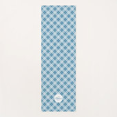 Light Blue tartan-kerstpatroon Monogram Yogamat (Voorkant)