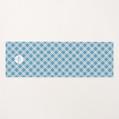 Light Blue tartan-kerstpatroon Monogram Yogamat (Voorkant (horizontaal))