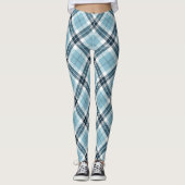 Light Blue tartan Pset Scottish Argyle Pattern Leggings (Voorkant)
