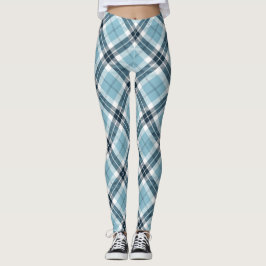Light Blue tartan Pset Scottish Argyle Pattern Leggings