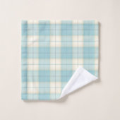 Light Blue Tartan, speciaal gepersonaliseerd Monog Bad Handdoek (Wasdoekje)