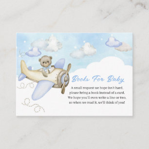Light Blue Teddy Bear Airplane Books for Baby Informatiekaartje