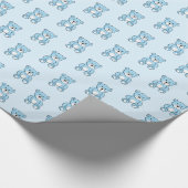 Light Blue Teddy Bear Boy's Gift Wrap Cadeaupapier (Hoek)