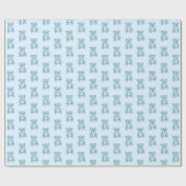 Light Blue Teddy Bear Boy's Gift Wrap Cadeaupapier (Vlak)