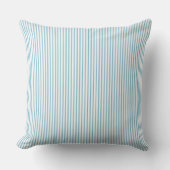 Light Blue Ticking Stripe Cushion Kussen (Voorkant)