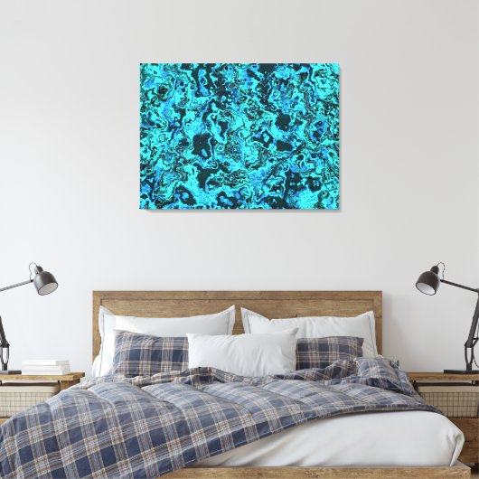 Light Blue Turquoise Canvas Afdruk (Insitu (Slaapkamer))