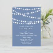 Light Blue Twinkle Lights Weddenschap Kaart (Staand voorkant)