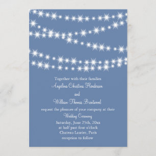 Light Blue Twinkle Lights Weddenschap Kaart